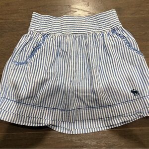 Girls Abercrombie & Fitch Blue and White Striped Skirt Preppy Classic